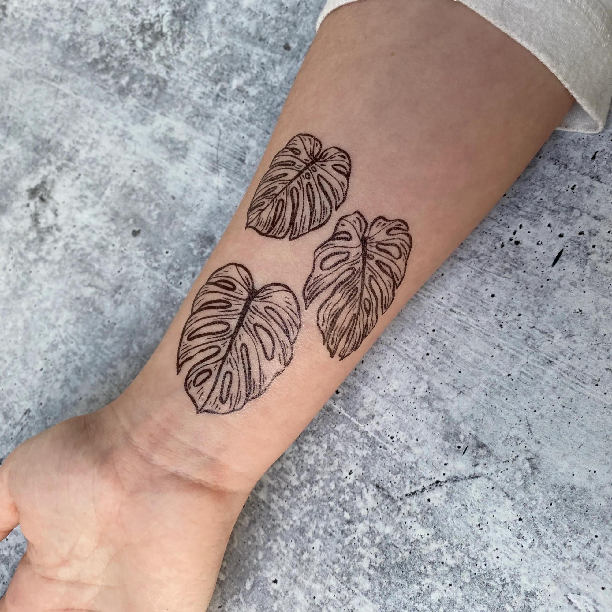 True Monstera Semi-Permanent Tattoo. Lasts 1-2 weeks. Painless and easy to  apply. Organic ink. Browse more or create your own. | Inkbox™ |  Semi-Permanent Tattoos